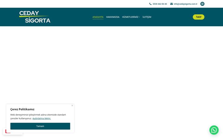 Kuvakaappaus sivustosta cedaysigorta.com.tr