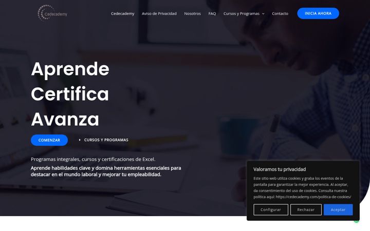 Screenshot of cedecademy.com