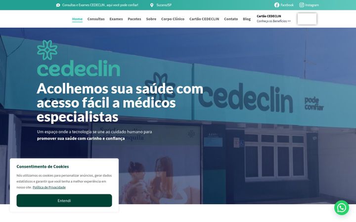 Screenshot of cedeclin.com.br