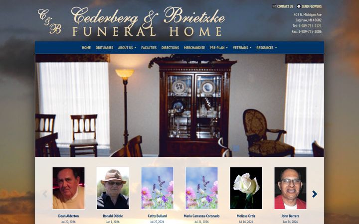 Screenshot of cederbergbrietzke.com