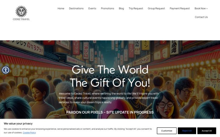 Screenshot of cedeztravel.com