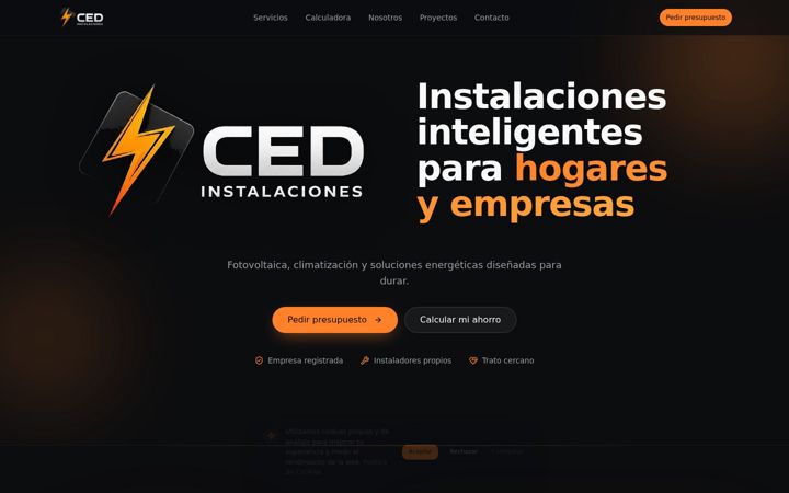Captura de pantalla de cedinstalacioneselectricas.es