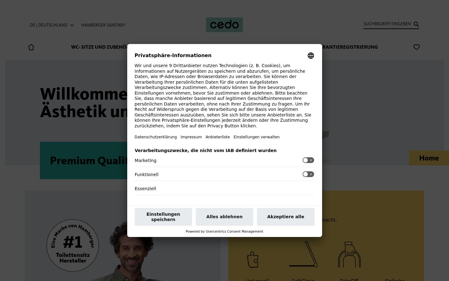 Screenshot of the consent banner shown before any interaction