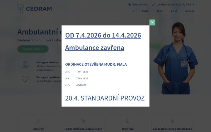 Ekrano kopija cedramhk.cz