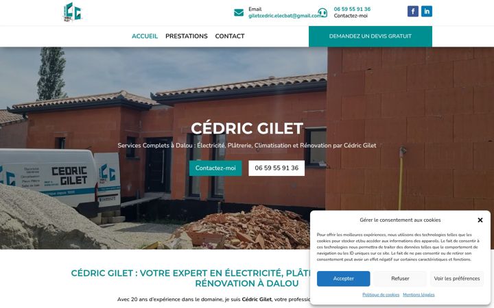 Screenshot of cedric-gilet-batiment.fr