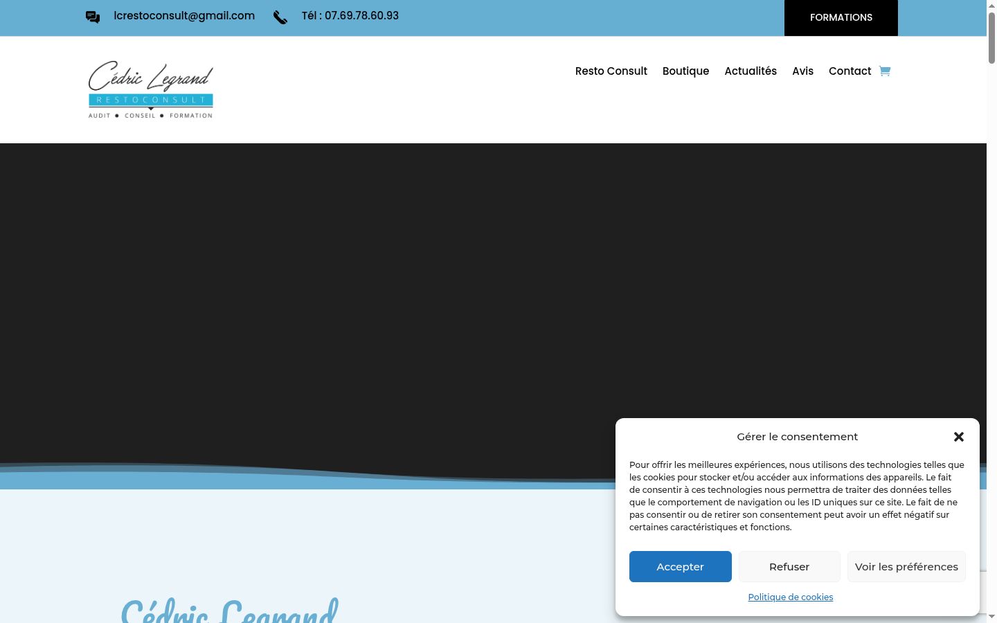 Screenshot tal-banner tal-kunsens muri qabel kwalunkwe interazzjoni