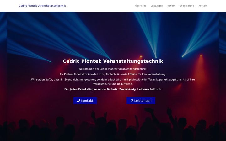 Screenshot of cedricpiontek-veranstaltungstechnik.de