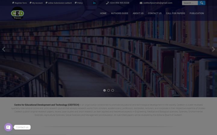 Snímek obrazovky cedtechjournals.org