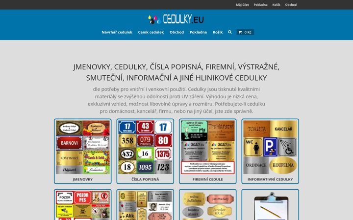 Skjámynd af cedulky.eu