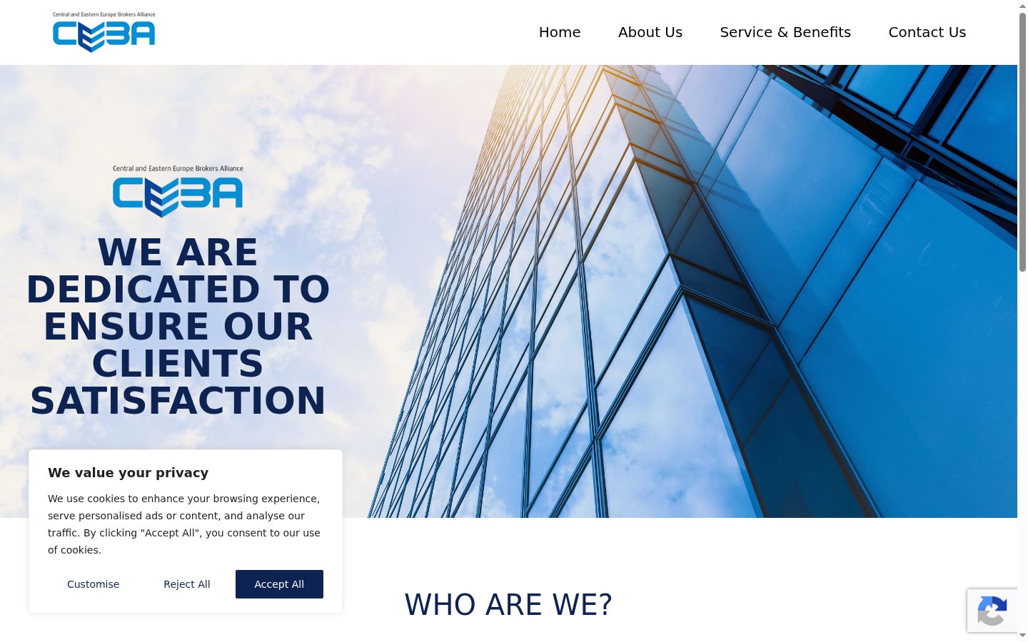 Screenshot of the consent banner shown before any interaction