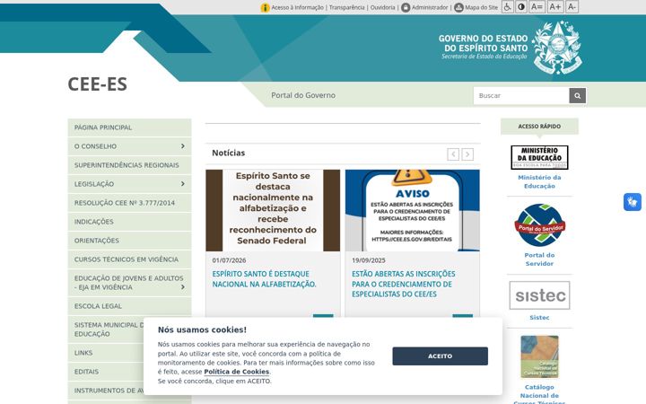 Screenshot of cee.es.gov.br