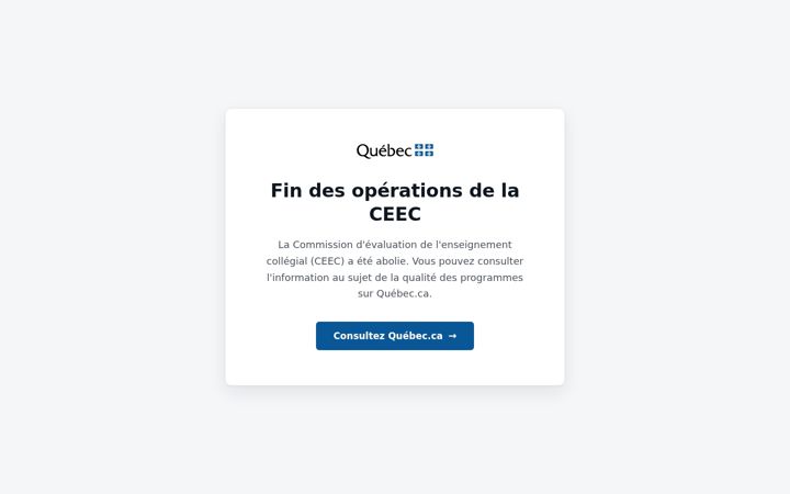 Screenshot του ceec.gouv.qc.ca