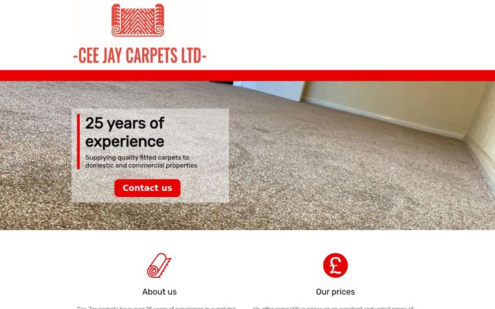 Screenshot ta' ceejaycarpets.co.uk