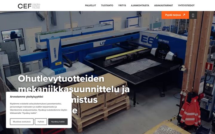 Skærmbillede af cef.fi