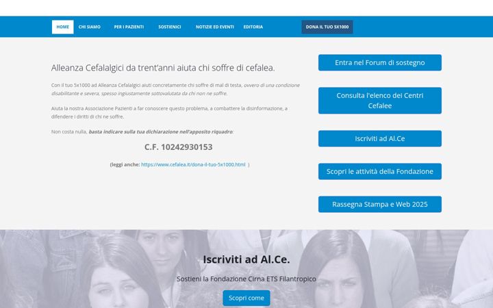 Screenshot of cefalea.it