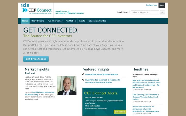 Screenshot of cefconnect.com