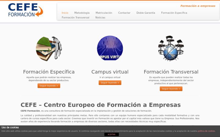 Captura de pantalla de cefeformacion.es