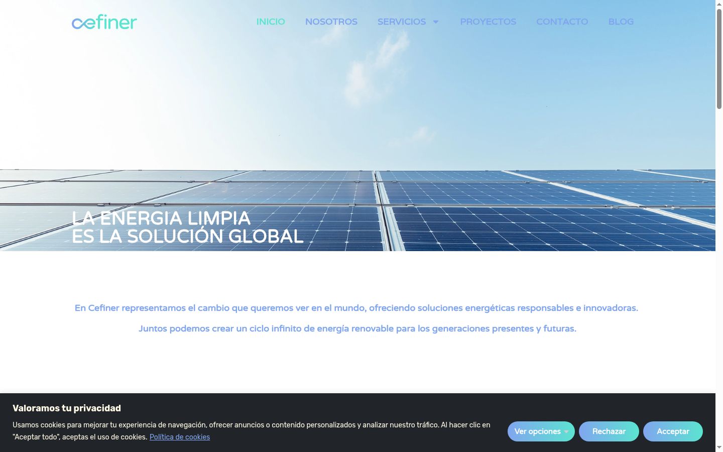 Screenshot of the consent banner shown before any interaction