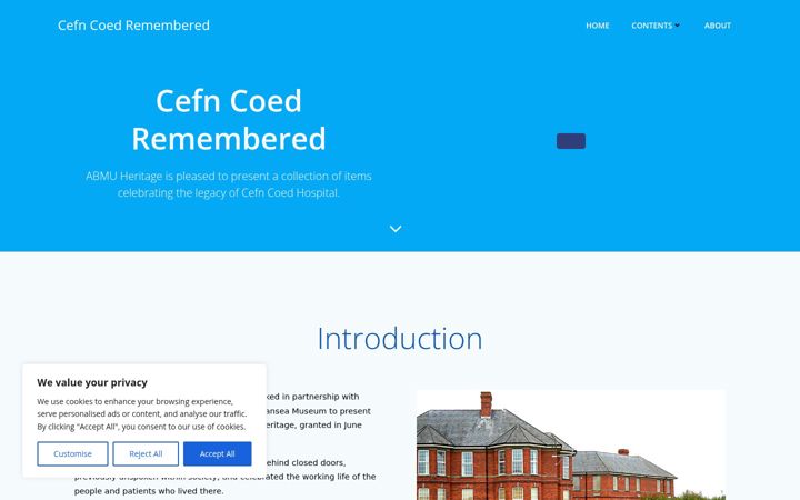 Screenshot von cefncoedremembered.co.uk