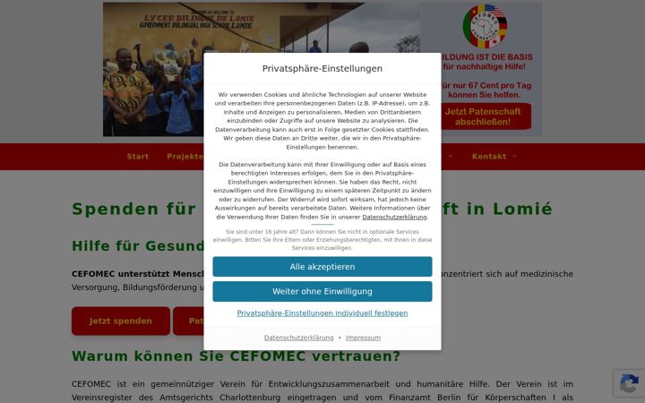 Ekraanipilt saidist cefomec.org