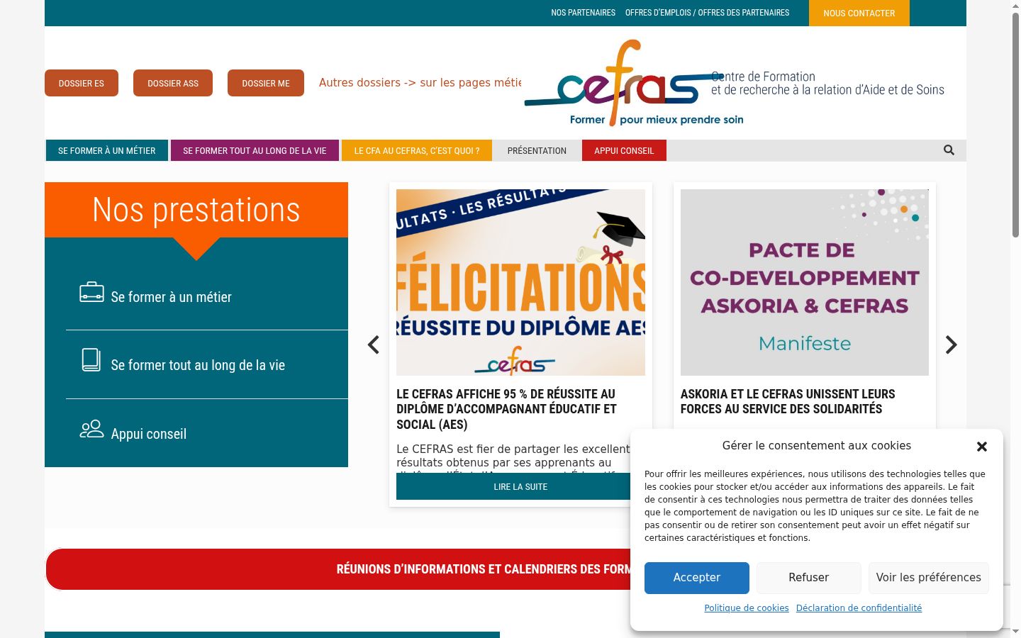 Screenshot of the consent banner shown before any interaction