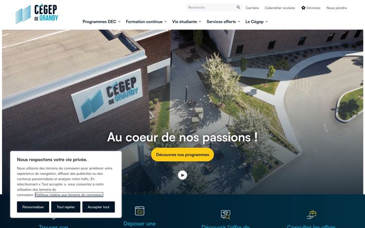 Screenshot του cegepgranby.ca
