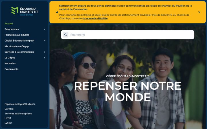 Screenshot του cegepmontpetit.ca