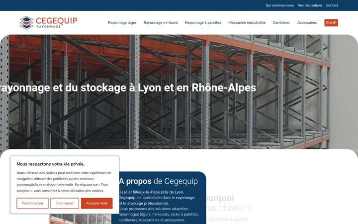 Skjermbilde av cegequip-rayonnage.fr