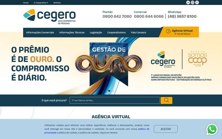 Snimka zaslona za cegero.coop.br