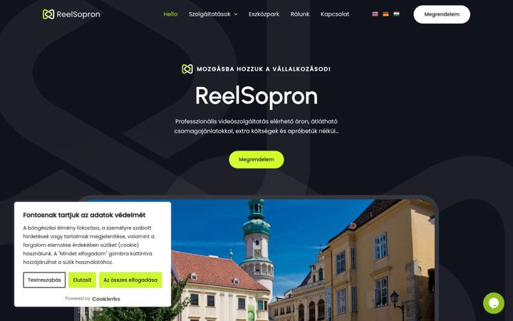 Screenshot ta' cegesvideokeszitesimagefilmsopron.hu