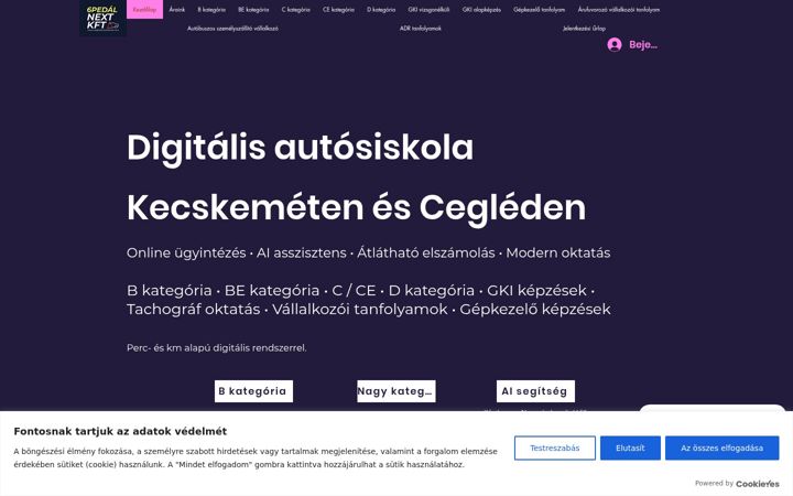 Screenshot of cegledautosiskola.com