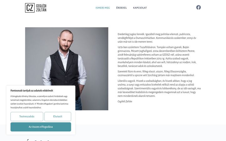 Screenshot ta' cegledizoltan.hu