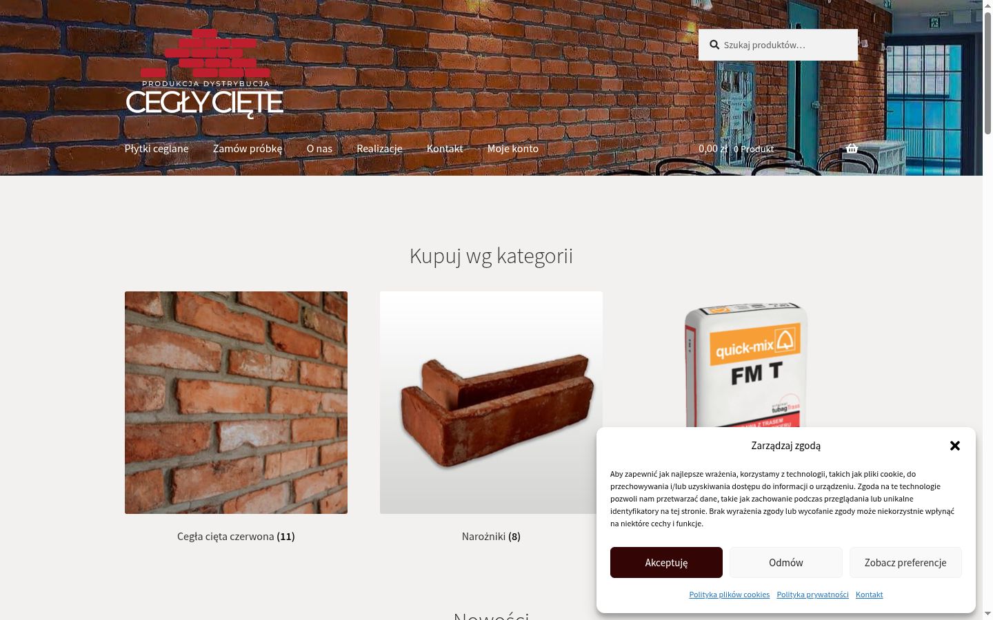 Zrzut ekranu banera zgody wyświetlanego przed jakąkolwiek interakcją