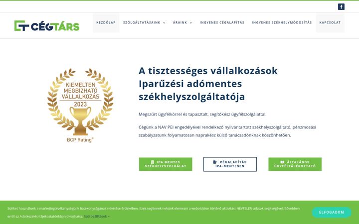 Screenshot ta' cegtars.hu