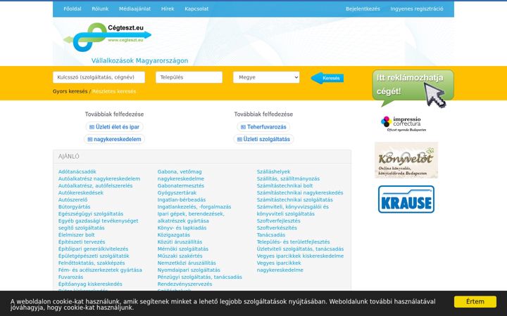 Screenshot του cegteszt.eu