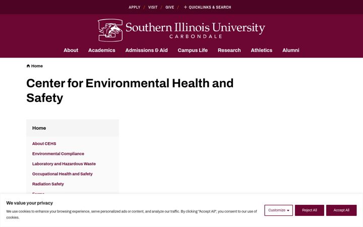 Screenshot von cehs.siu.edu