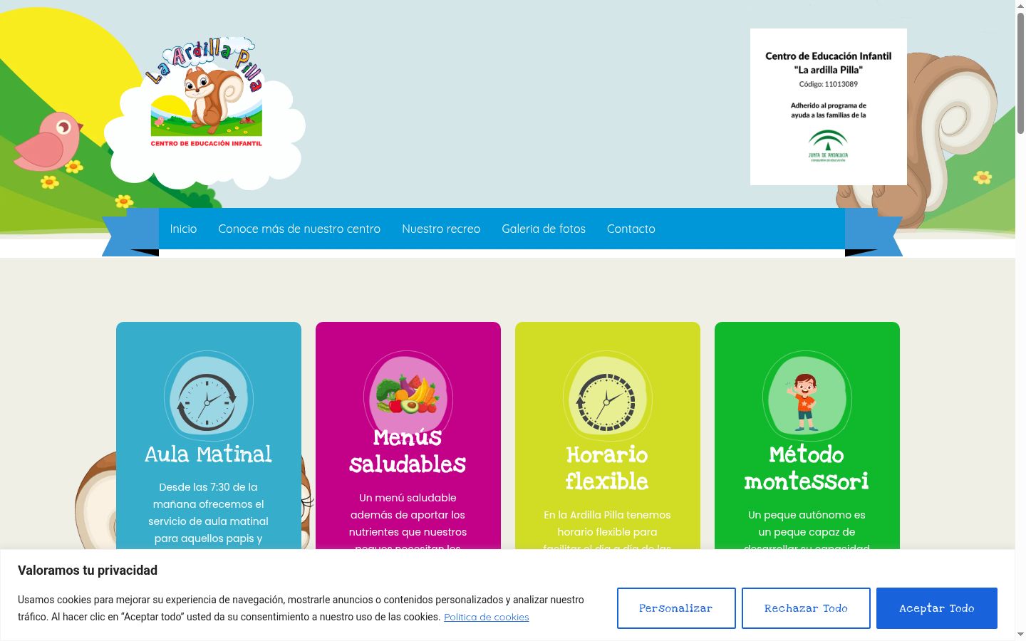 Screenshot of the consent banner shown before any interaction