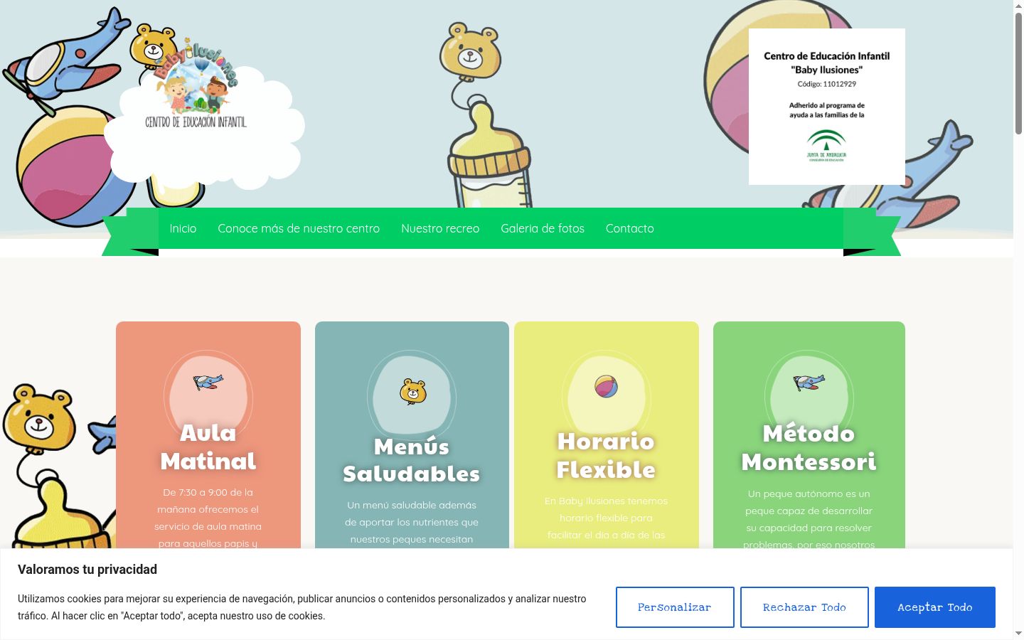 Screenshot of the consent banner shown before any interaction