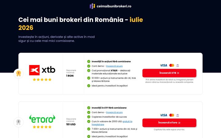 Екранна снимка на ceimaibunibrokeri.ro