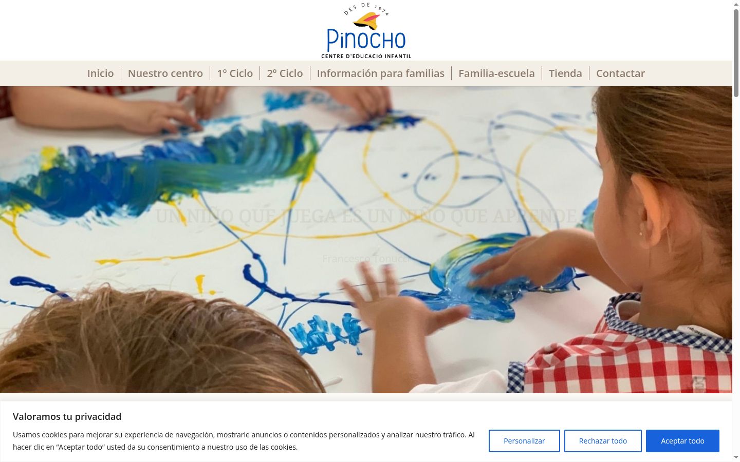 Screenshot of the consent banner shown before any interaction