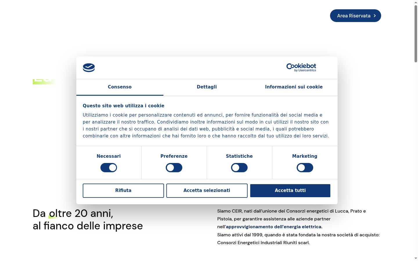 Screenshot tal-banner tal-kunsens muri qabel kwalunkwe interazzjoni