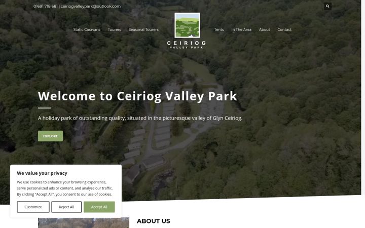 Captura de pantalla de ceiriogvalleypark.co.uk