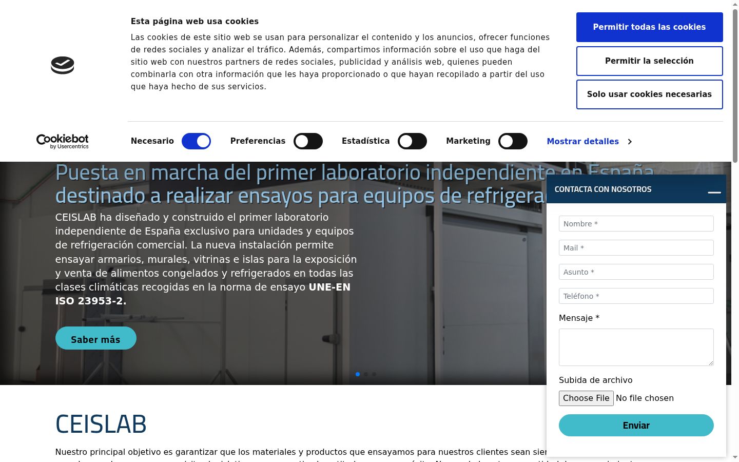 Captura de ecrã do banner de consentimento apresentado antes de qualquer interação