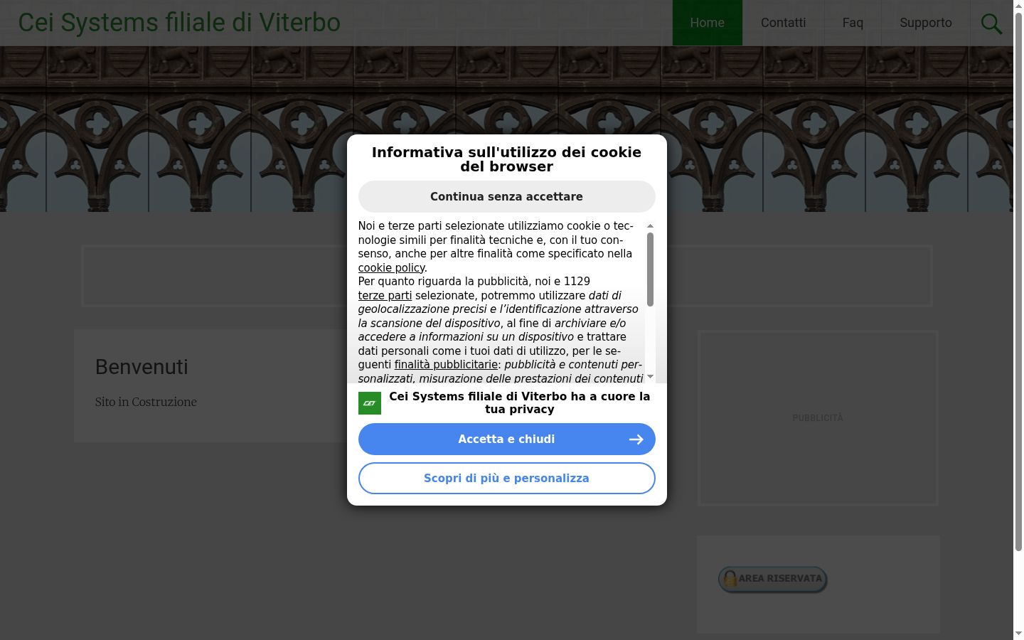 Screenshot tal-banner tal-kunsens muri qabel kwalunkwe interazzjoni