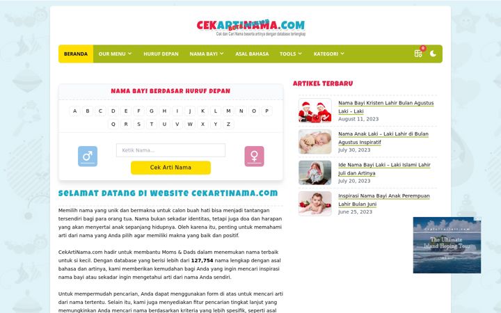 Screenshot of cekartinama.com