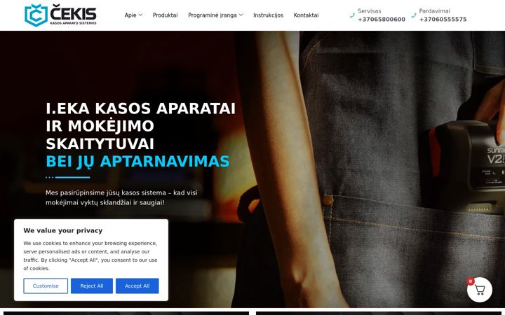 Екранна снимка на cekis.lt