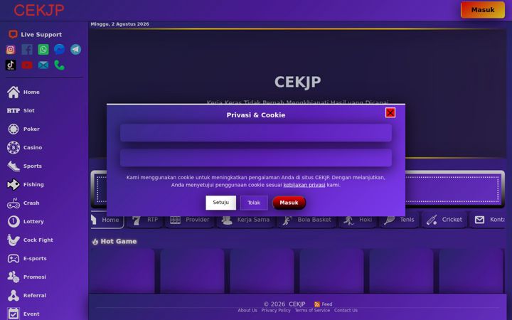 Screenshot ta' cekjp.net