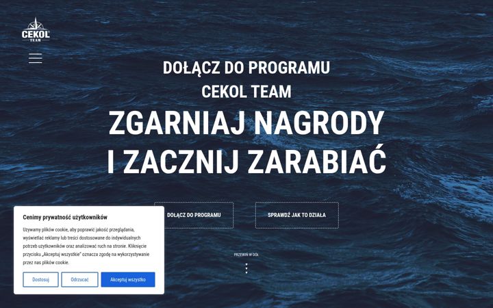 Zrzut ekranu cekolteam.pl