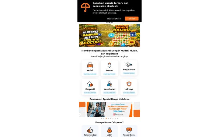 Screenshot of cekpremi.com
