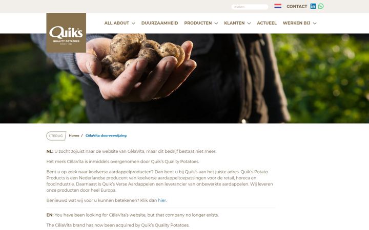 Screenshot of celavita.nl